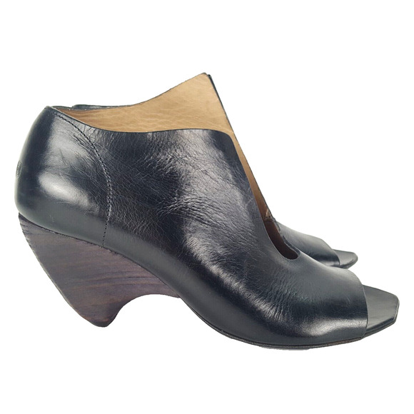 Marsèll Women's Trivellina Heeled Sandal 37, Smooth Black Leather Tapered Heel - Picture 5 of 13